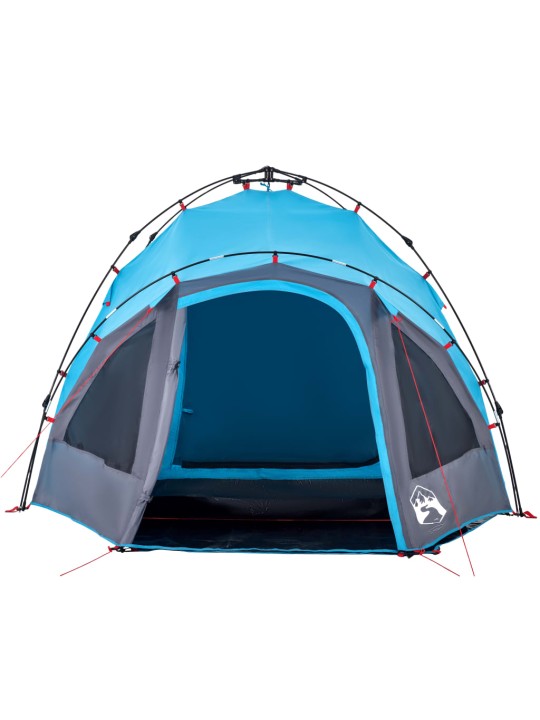 Kempingový stan kupole pro 3 osoby modrý rychloupínací