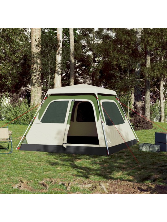 Kempingový stan kupole pro 4 osoby zelený rychloupínací