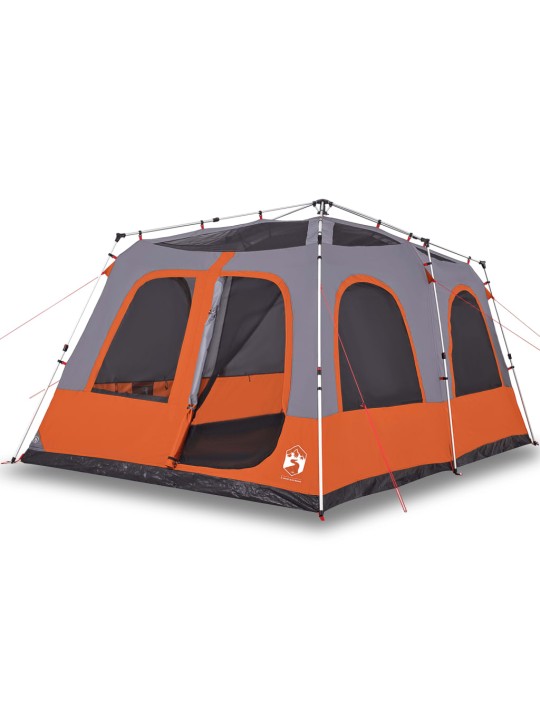 Rodinný stan kupole pro 8 osob šedý a oranžový rychloupínací