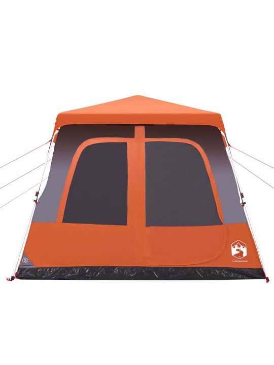 Rodinný stan kupole pro 8 osob šedý a oranžový rychloupínací