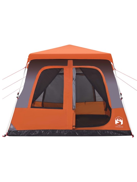 Rodinný stan kupole pro 8 osob šedý a oranžový rychloupínací