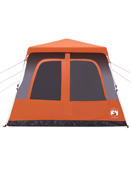 Rodinný stan kupole pro 8 osob šedý a oranžový rychloupínací