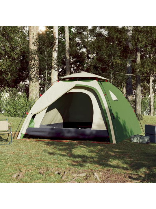 Kempingový stan kupole pro 4 osoby zelený rychloupínací