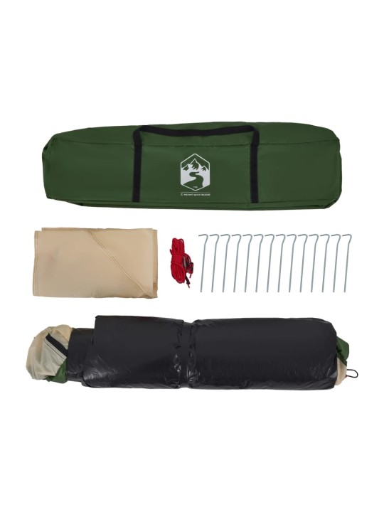 Kempingový stan kupole pro 4 osoby zelený rychloupínací