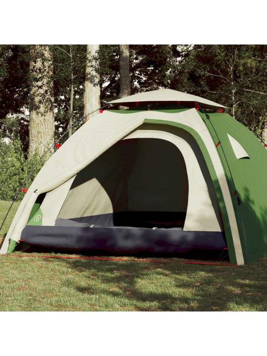 Kempingový stan kupole pro 4 osoby zelený rychloupínací
