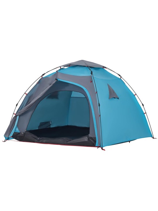 Kempingový stan kupole pro 4 osoby modrý rychloupínací