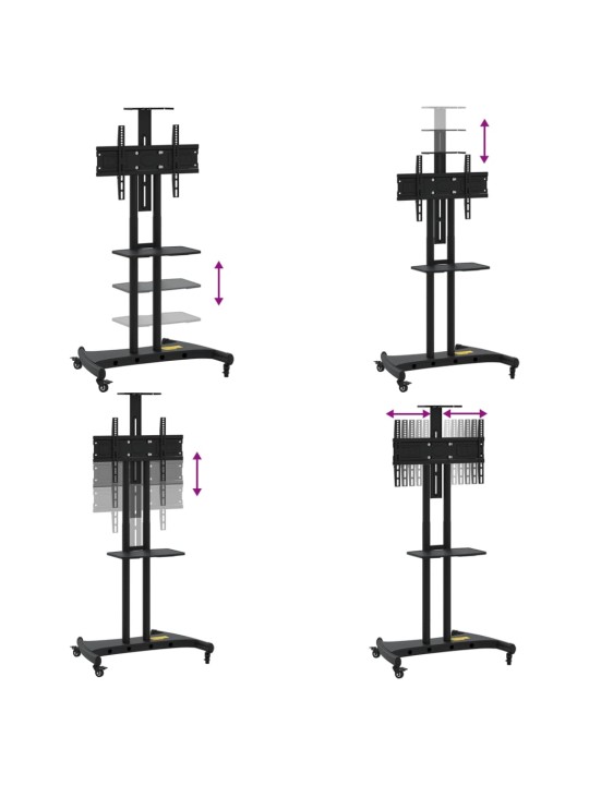 TV stojan na kolečkách 32"–70" Max VESA 600 x 400 mm 60 kg