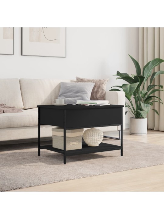 Konferenční stolek černý 70 x 50 x 50 cm kompozitní dřevo a kov