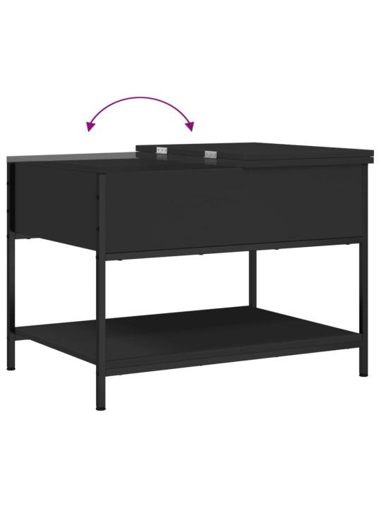 Konferenční stolek černý 70 x 50 x 50 cm kompozitní dřevo a kov