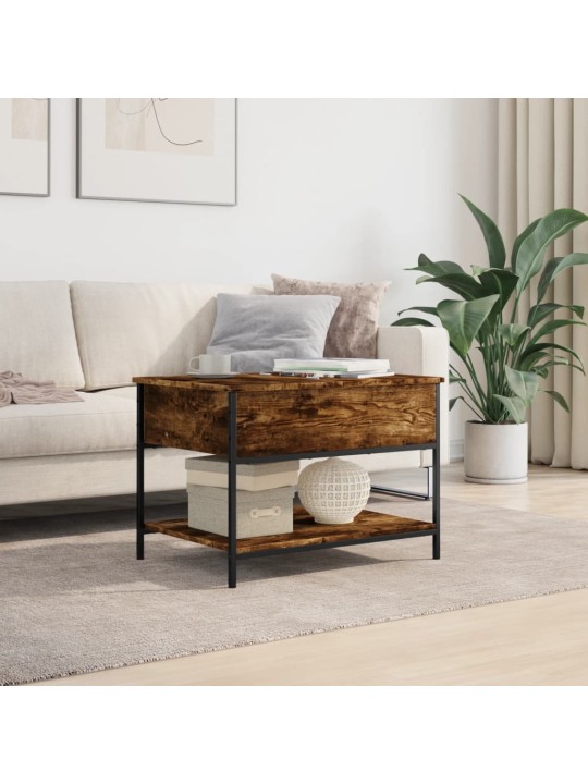 Konferenční stolek kouřový dub 70 x 50 x 50 cm kompozit a kov