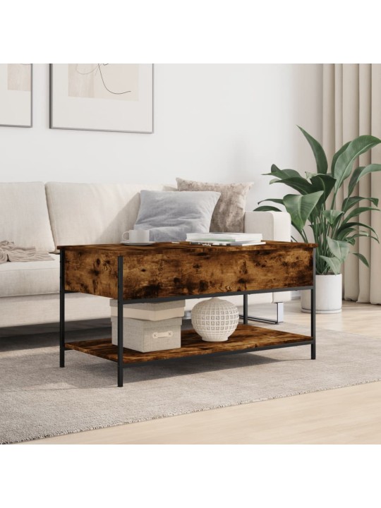 Konferenční stolek kouřový dub 100 x 50 x 50 cm kompozit a kov