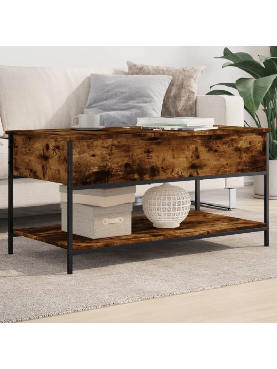 Konferenční stolek kouřový dub 100 x 50 x 50 cm kompozit a kov