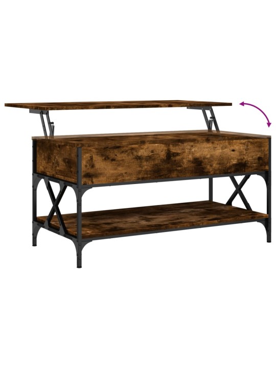 Konferenční stolek kouřový dub 100 x 50 x 50 cm kompozit a kov