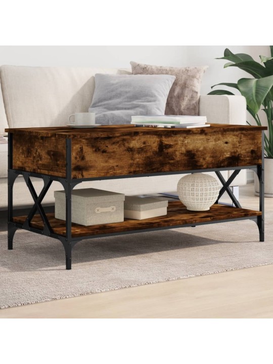 Konferenční stolek kouřový dub 100 x 50 x 50 cm kompozit a kov