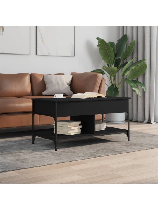 Konferenční stolek černý 100x50x50 cm kompozitní dřevo a kov