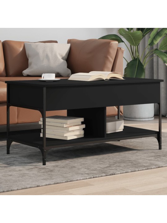 Konferenční stolek černý 100x50x50 cm kompozitní dřevo a kov
