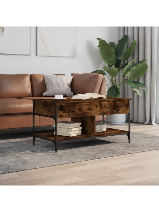 Konferenční stolek kouřový dub 100 x 50 x 50 cm kompozit a kov