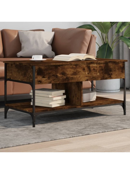 Konferenční stolek kouřový dub 100 x 50 x 50 cm kompozit a kov