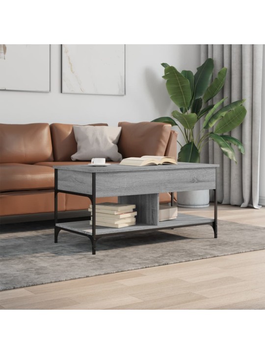 Konferenční stolek šedý sonoma 100 x 50 x 50 cm kompozit a kov