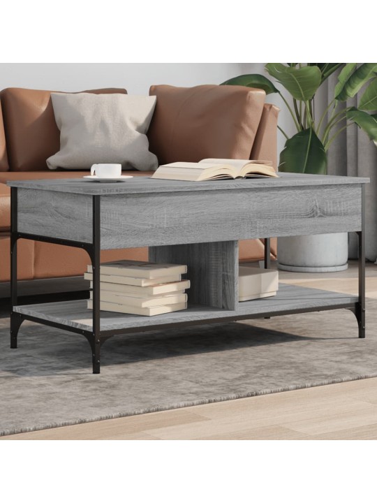 Konferenční stolek šedý sonoma 100 x 50 x 50 cm kompozit a kov