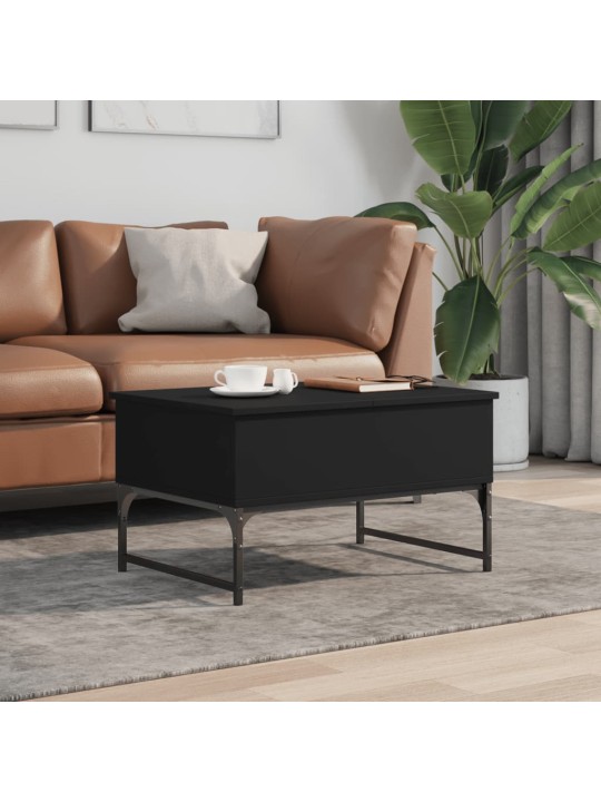 Konferenční stolek černý 70 x 50 x 40 cm kompozitní dřevo a kov