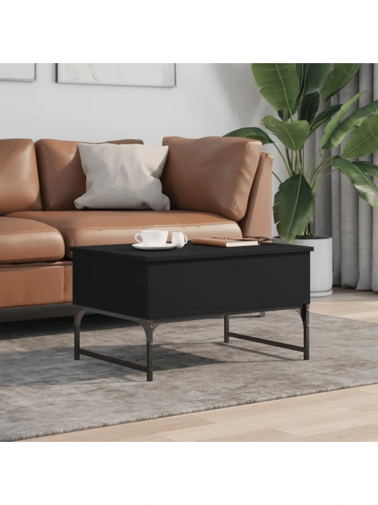 Konferenční stolek černý 70 x 50 x 40 cm kompozitní dřevo a kov