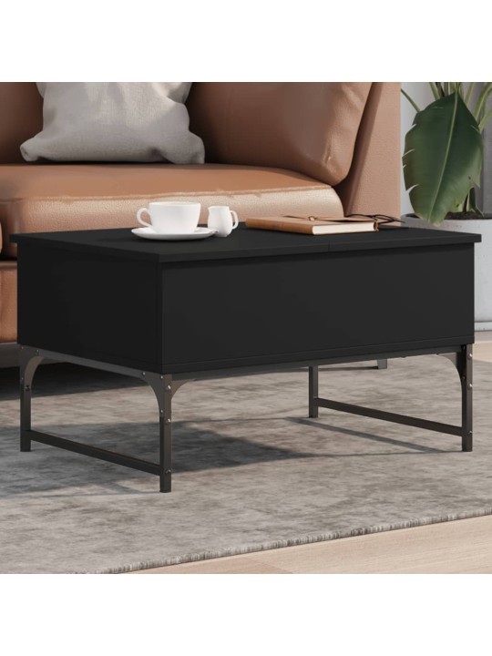 Konferenční stolek černý 70 x 50 x 40 cm kompozitní dřevo a kov