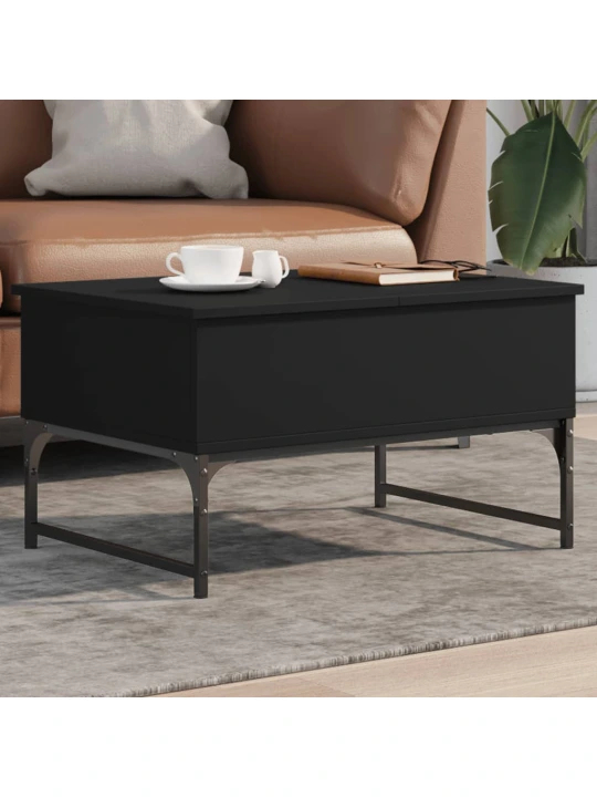 Konferenční stolek černý 70 x 50 x 40 cm kompozitní dřevo a kov