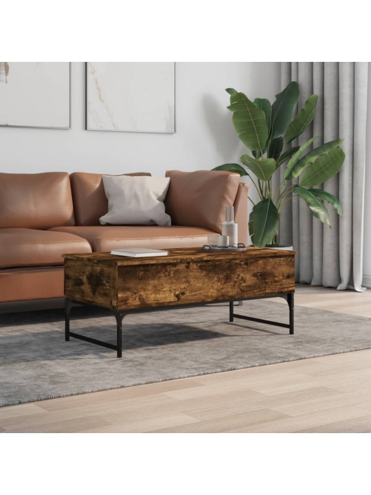 Konferenční stolek kouřový dub 100 x 50 x 40 cm kompozit a kov