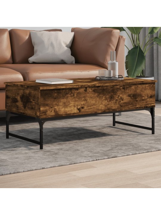 Konferenční stolek kouřový dub 100 x 50 x 40 cm kompozit a kov