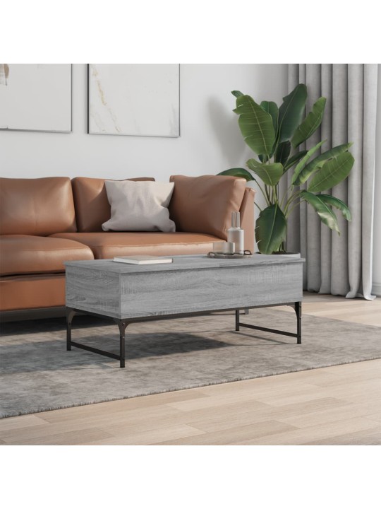 Konferenční stolek šedý sonoma 100 x 50 x 40 cm kompozit a kov
