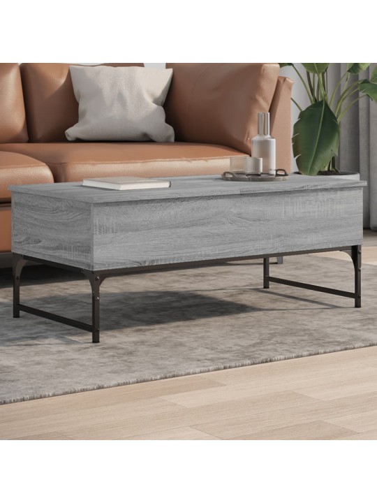 Konferenční stolek šedý sonoma 100 x 50 x 40 cm kompozit a kov