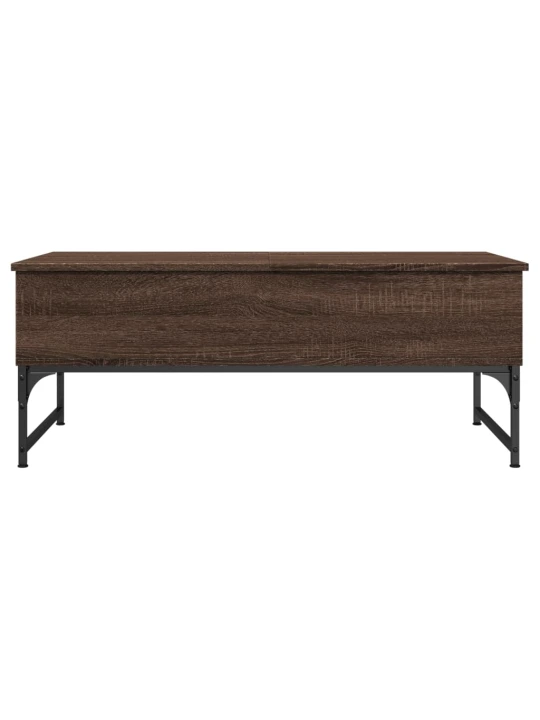 Konferenční stolek hnědý dub 100 x 50 x 40 cm kompozit a kov