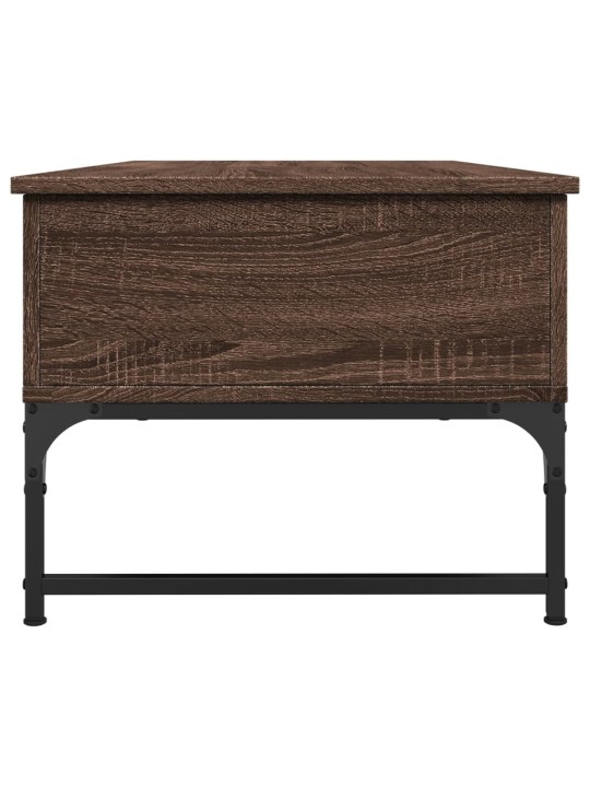 Konferenční stolek hnědý dub 100 x 50 x 40 cm kompozit a kov