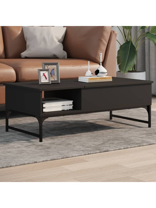 Konferenční stolek černý 100x50x35 cm kompozitní dřevo a kov