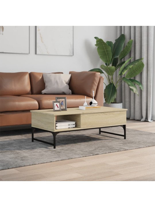 Konferenční stolek dub sonoma 100 x 50 x 35 cm kompozit a kov