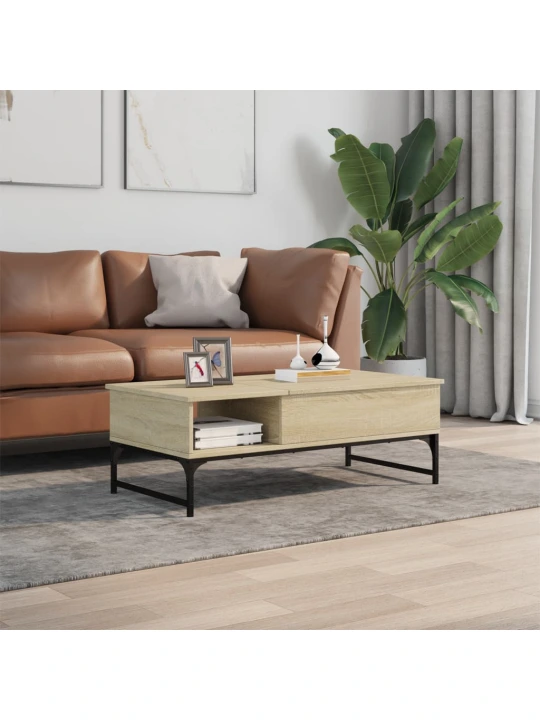 Konferenční stolek dub sonoma 100 x 50 x 35 cm kompozit a kov