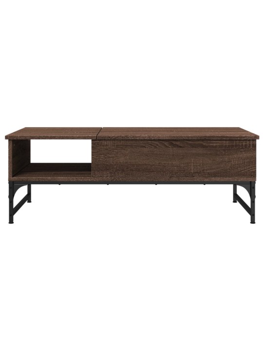 Konferenční stolek hnědý dub 100 x 50 x 35 cm kompozit a kov