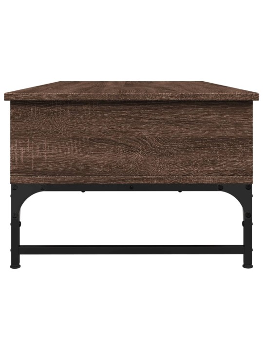 Konferenční stolek hnědý dub 100 x 50 x 35 cm kompozit a kov