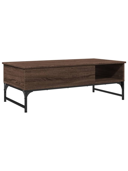 Konferenční stolek hnědý dub 100 x 50 x 35 cm kompozit a kov