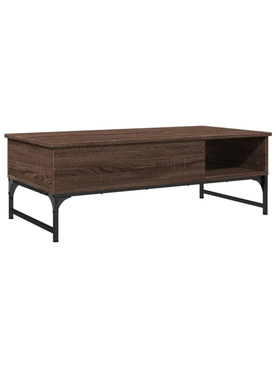 Konferenční stolek hnědý dub 100 x 50 x 35 cm kompozit a kov