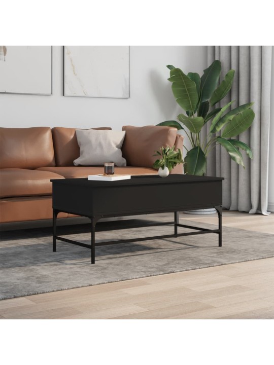 Konferenční stolek černý 100x50x45 cm kompozitní dřevo a kov