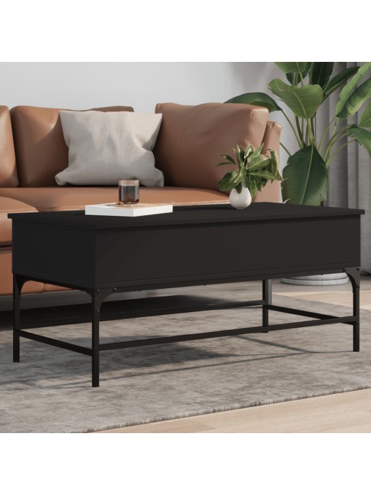 Konferenční stolek černý 100x50x45 cm kompozitní dřevo a kov