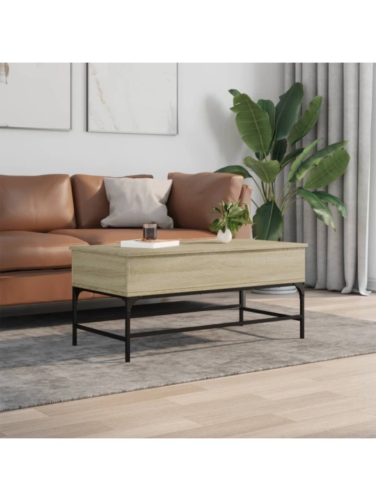 Konferenční stolek dub sonoma 100 x 50 x 45 cm kompozit a kov