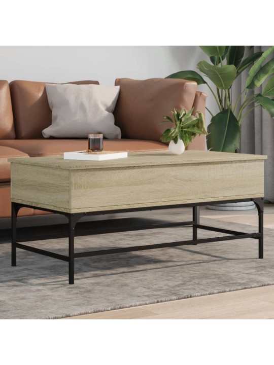 Konferenční stolek dub sonoma 100 x 50 x 45 cm kompozit a kov