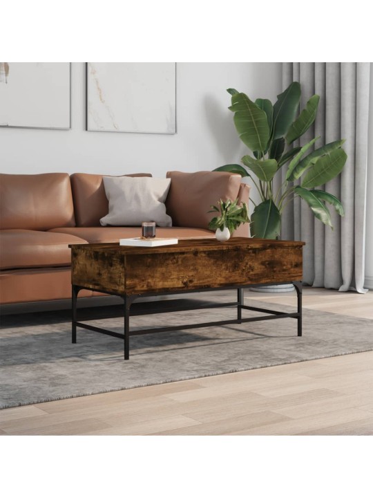 Konferenční stolek kouřový dub 100 x 50 x 45 cm kompozit a kov