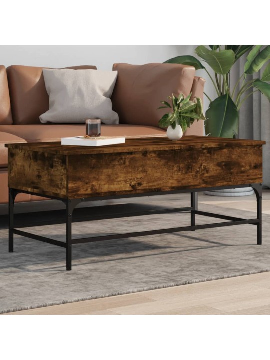 Konferenční stolek kouřový dub 100 x 50 x 45 cm kompozit a kov