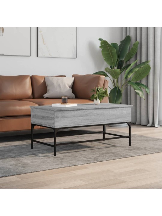 Konferenční stolek šedý sonoma 100 x 50 x 45 cm kompozit a kov