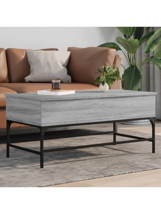 Konferenční stolek šedý sonoma 100 x 50 x 45 cm kompozit a kov