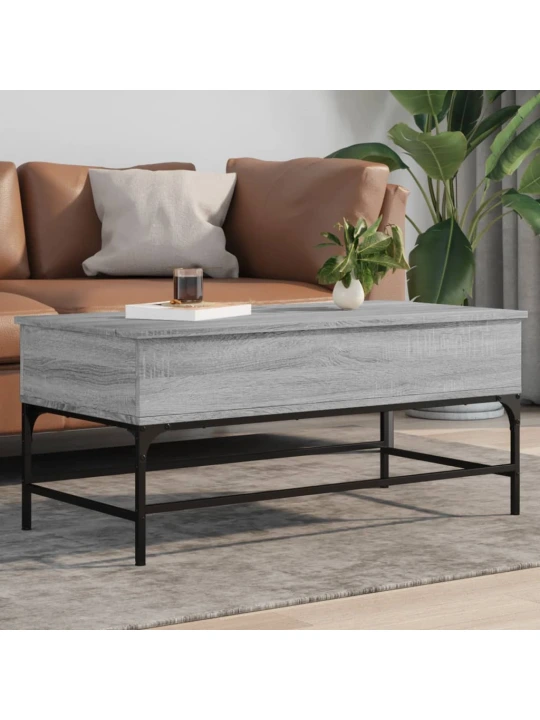 Konferenční stolek šedý sonoma 100 x 50 x 45 cm kompozit a kov